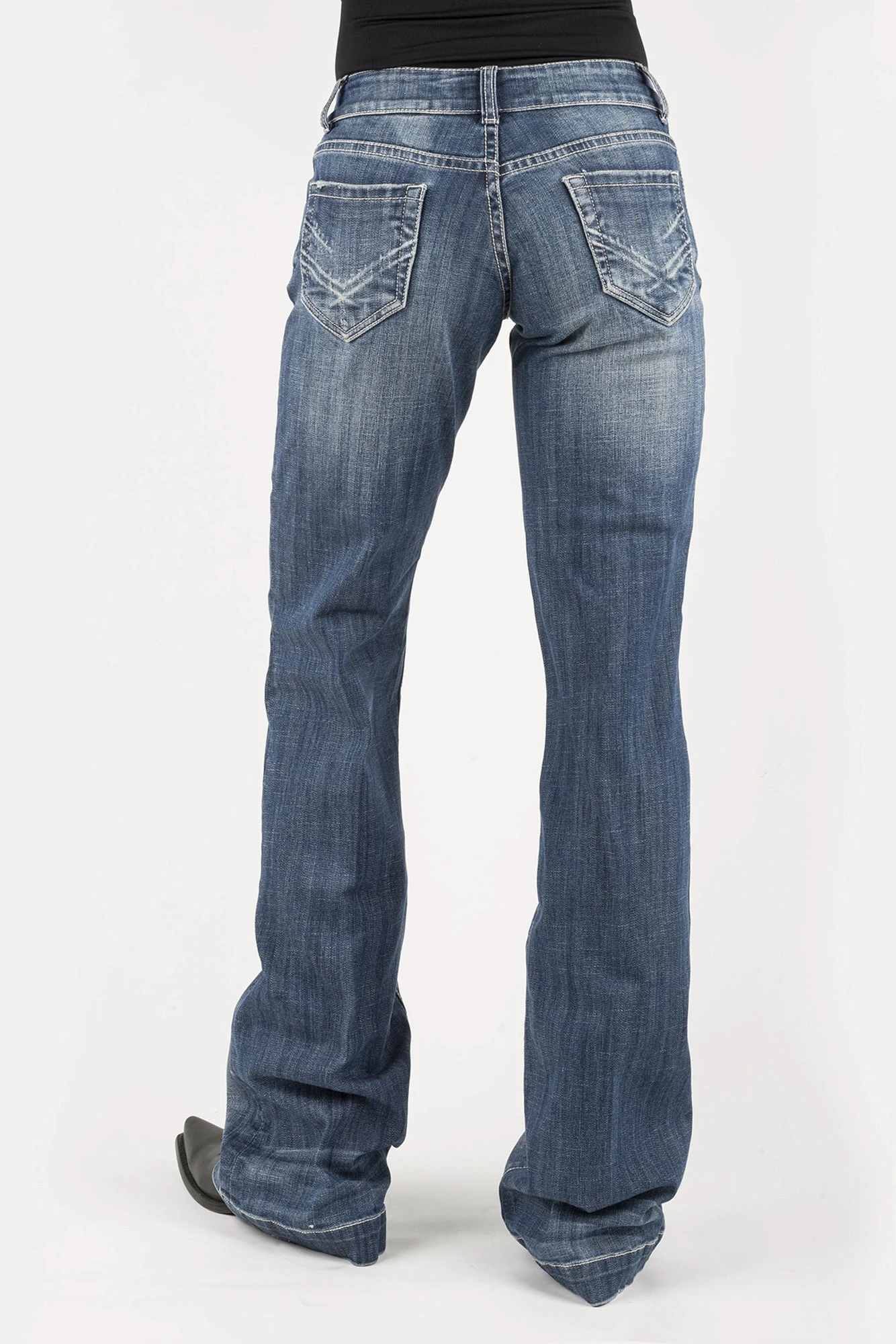 Stetson 214 Womens Blue Cotton Blend Bleached X Jeans 4 Stetson 214 Womens Blue Cotton Blend Bleached X Jeans - Image 2