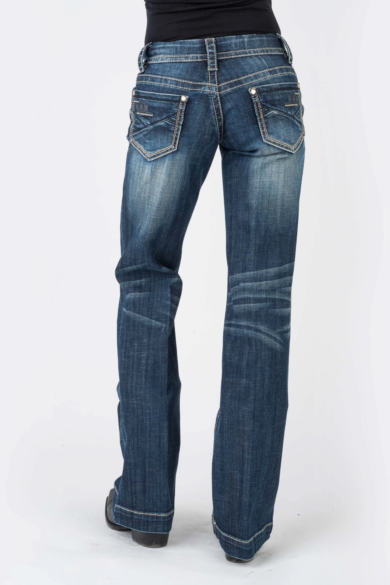 Stetson Womens Blue Cotton Blend 214 Deco Stitch Jeans 4 Stetson Womens Blue Cotton Blend 214 Deco Stitch Jeans - Image 2