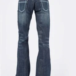 Alternative view of Stetson Womens Blue Cotton Blend 214 Plain Back Jeans