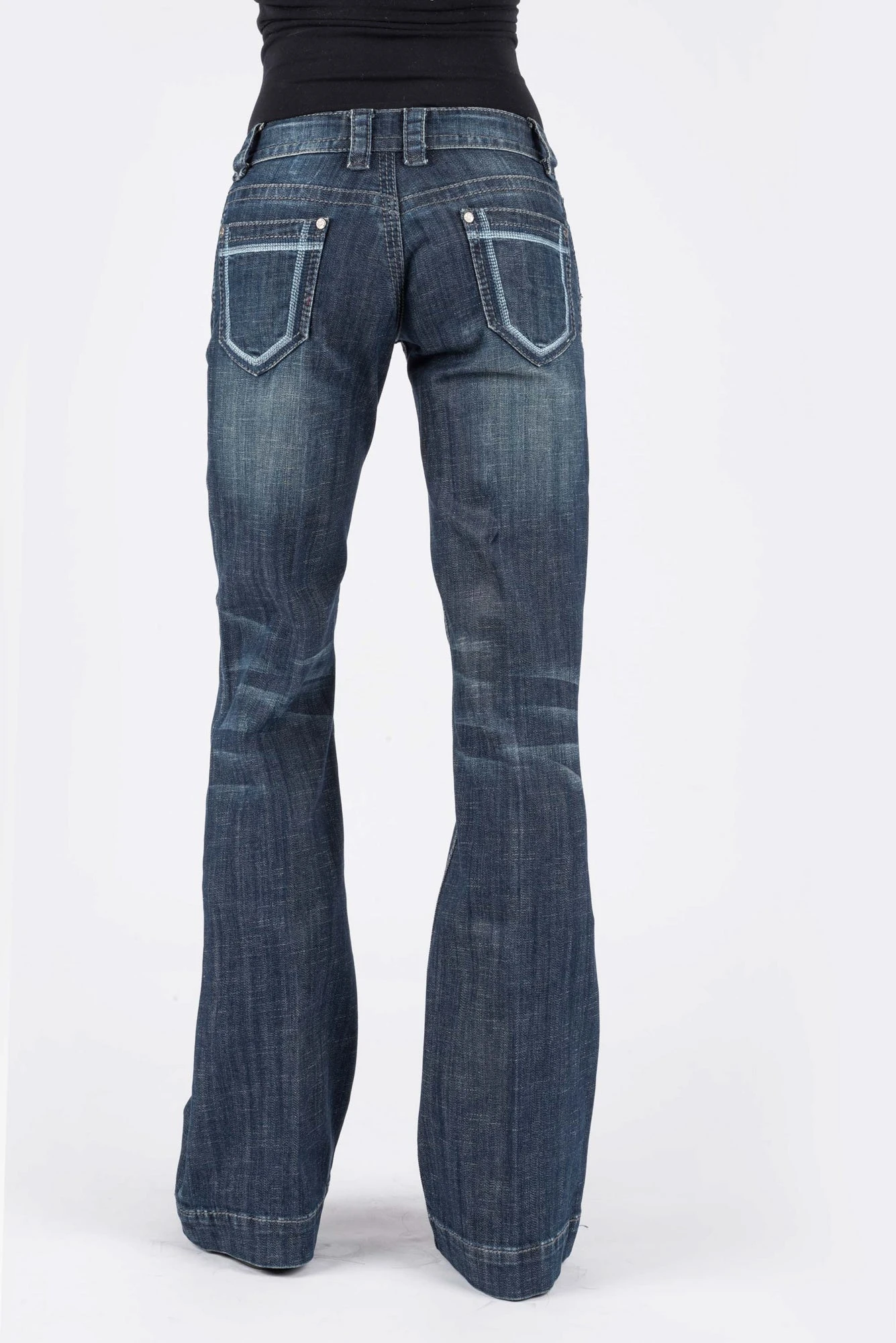 Stetson Womens Blue Cotton Blend 214 Plain Back Jeans 4 Stetson Womens Blue Cotton Blend 214 Plain Back Jeans - Image 2