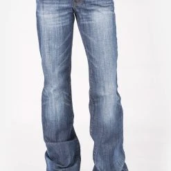 Stetson Womens Blue Cotton Blend Gold Stitch Jeans -straight jeans shop 1105402140803c