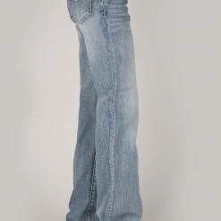 Stetson Womens Blue Cotton Blend 214 Trouser Raw Edge Jeans