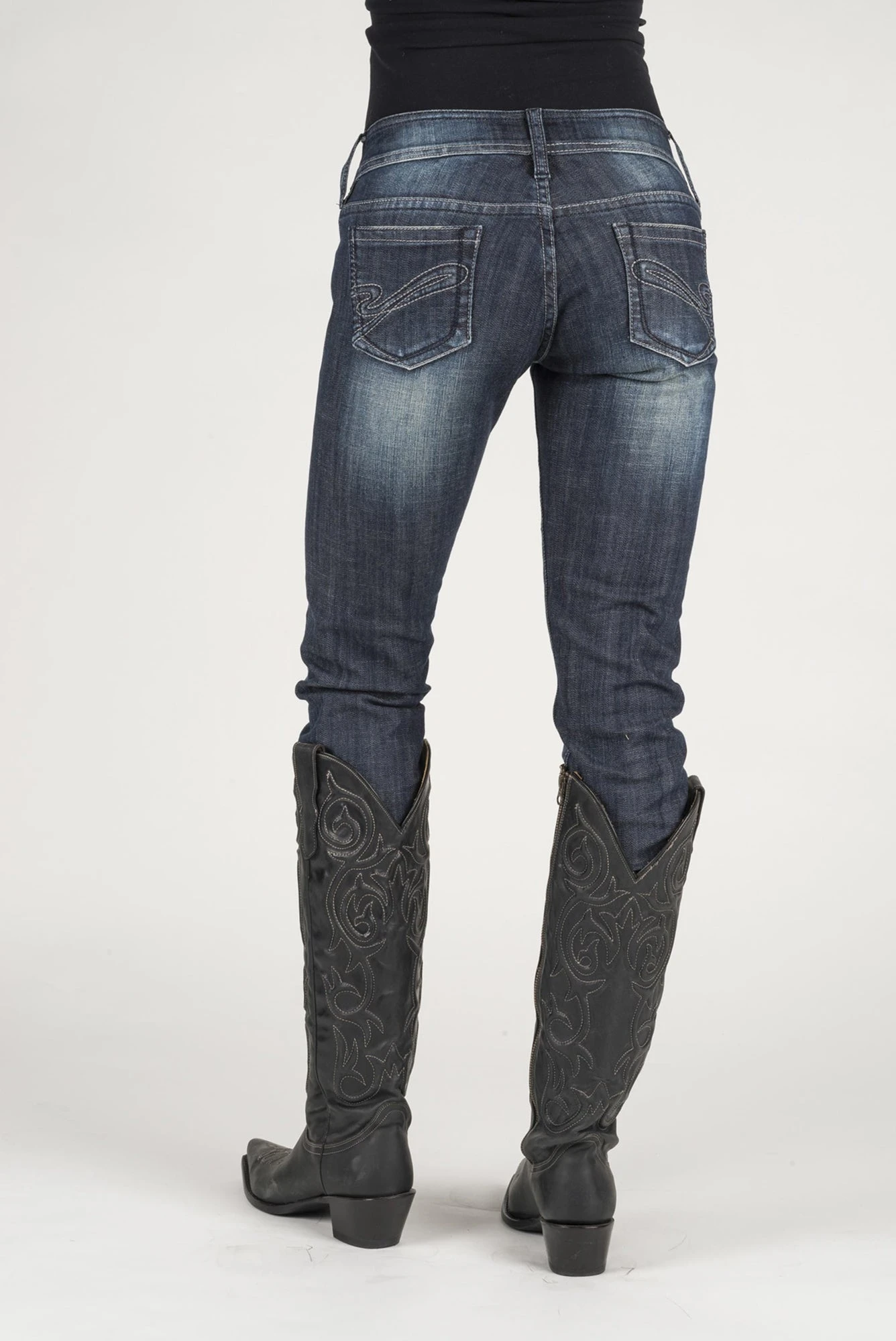 Stetson Womens Blue Cotton Blend S Pixie Jeans 3 Stetson Womens Blue Cotton Blend S Pixie Jeans