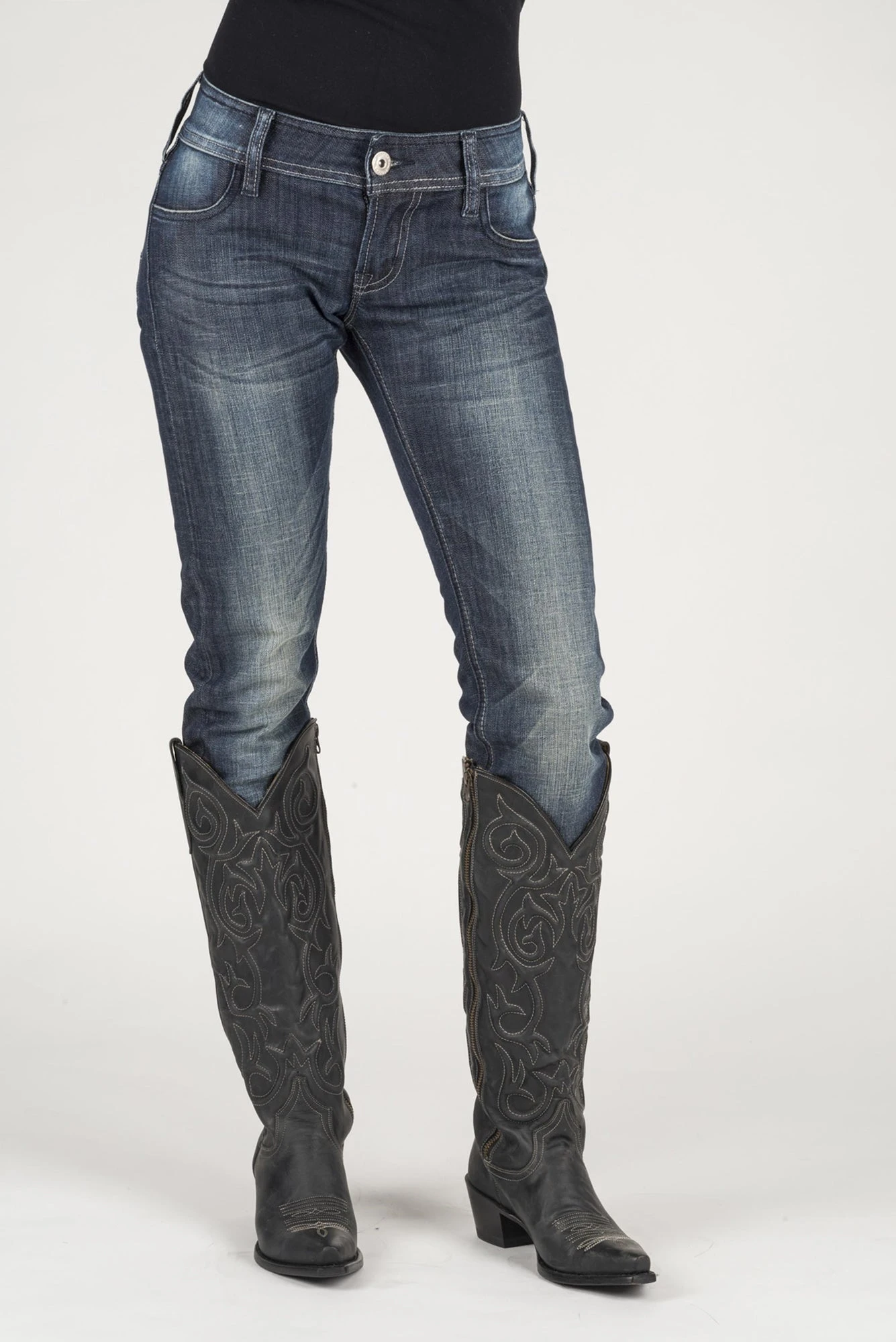 Stetson Womens Blue Cotton Blend S Pixie Jeans 5 Stetson Womens Blue Cotton Blend S Pixie Jeans - Image 3