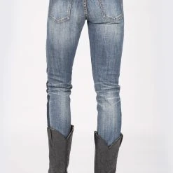 Alternative view of Stetson Womens Blue Cotton Blend Dark/Light Wash Jeans