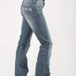 Stetson 818 Womens Blue Cotton Blend Aztec Jeans