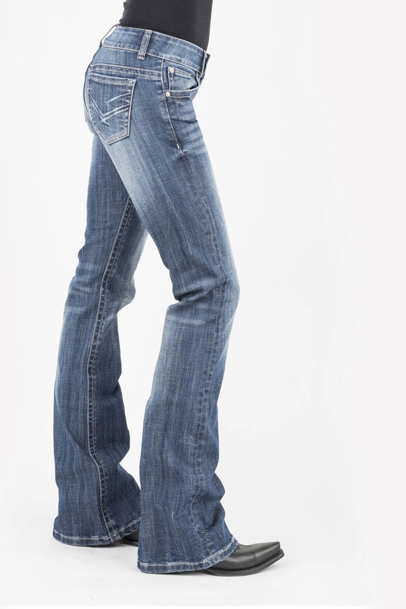 Stetson Womens Blue Cotton Blend Bleached XV Deco 816 Fit Jeans 3 Stetson Womens Blue Cotton Blend Bleached XV Deco 816 Fit Jeans