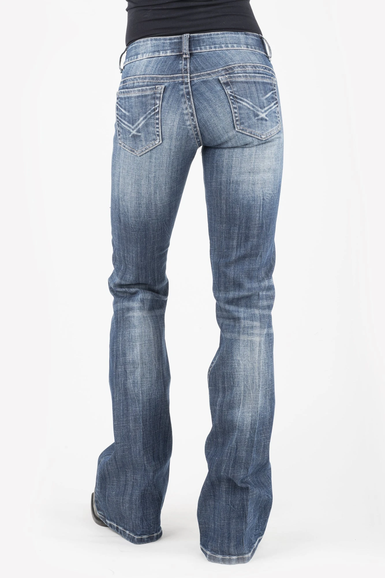 Stetson Womens Blue Cotton Blend Bleached XV Deco 816 Fit Jeans 4 Stetson Womens Blue Cotton Blend Bleached XV Deco 816 Fit Jeans - Image 2
