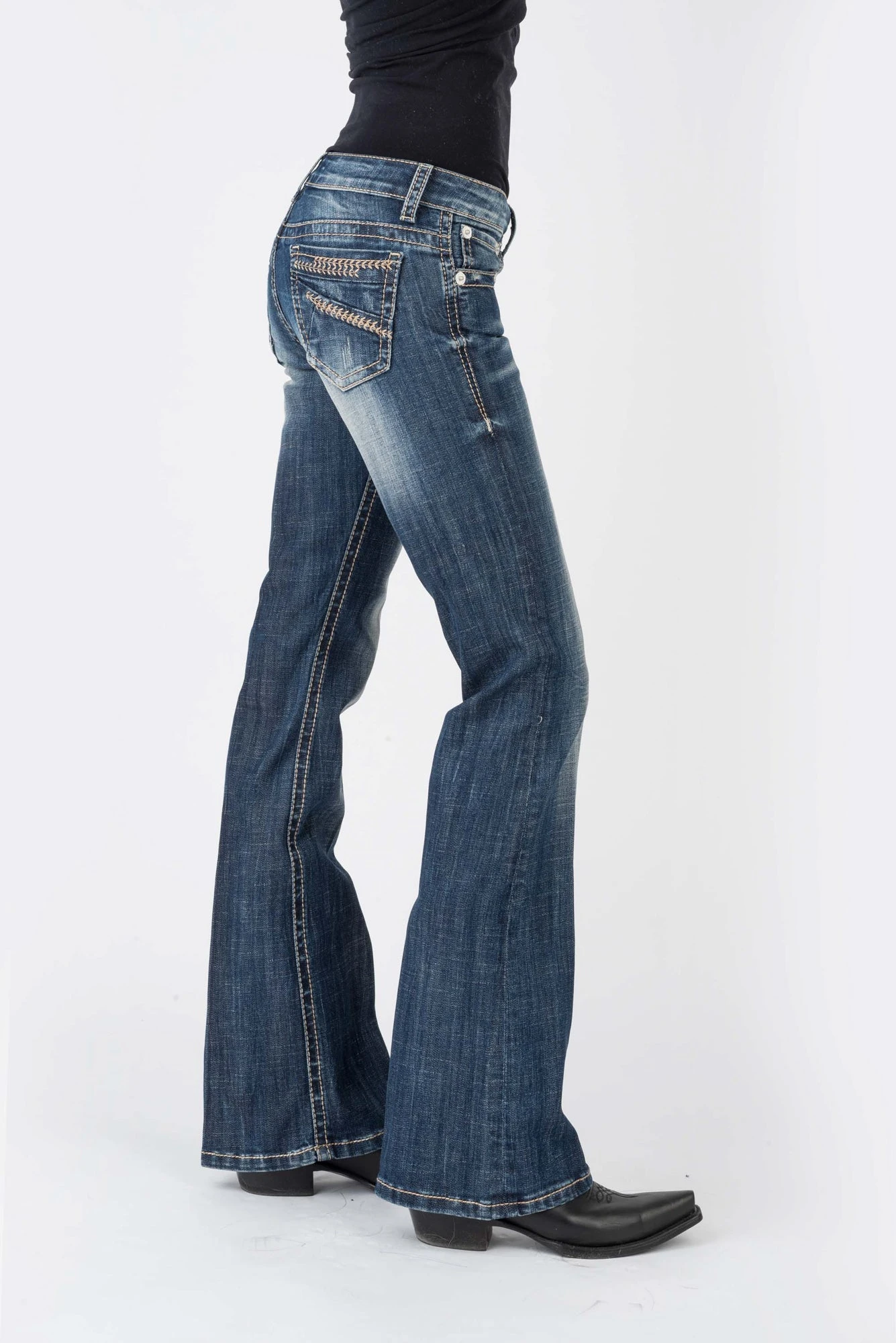 Stetson Womens Blue Cotton Blend 816 Plain Back Jeans 3 Stetson Womens Blue Cotton Blend 816 Plain Back Jeans
