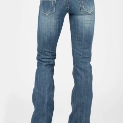 Stetson Womens Blue Cotton Blend 816 Box Stitch Jeans -straight jeans shop 1105408160490b