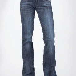 Stetson Womens Blue Cotton Blend 816 Zig Zag Wash Jeans -straight jeans shop 1105408161321c 1