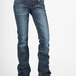 Stetson Womens Blue Cotton Blend Tonal S Jeans -straight jeans shop 1105408180723c