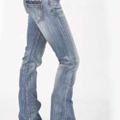 Stetson 818 Womens Blue Cotton Blend Raw Unfinished Jeans
