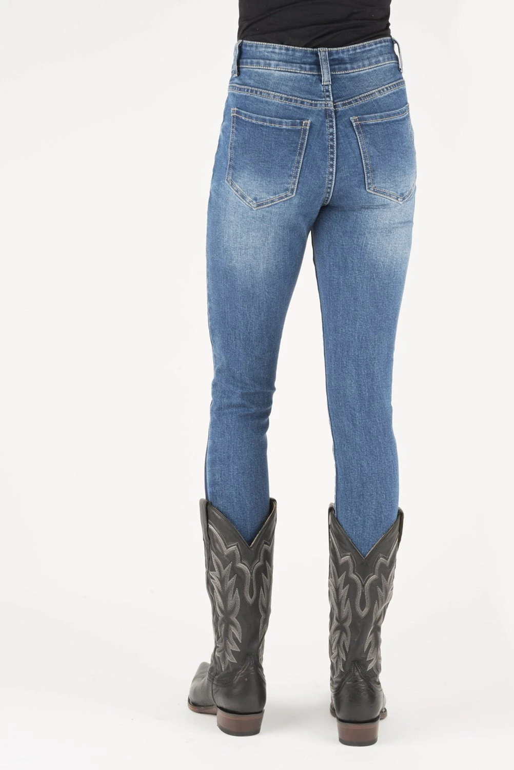 Stetson Womens Blue Cotton Blend 902 High Waist Jeans 4 Stetson Womens Blue Cotton Blend 902 High Waist Jeans - Image 2