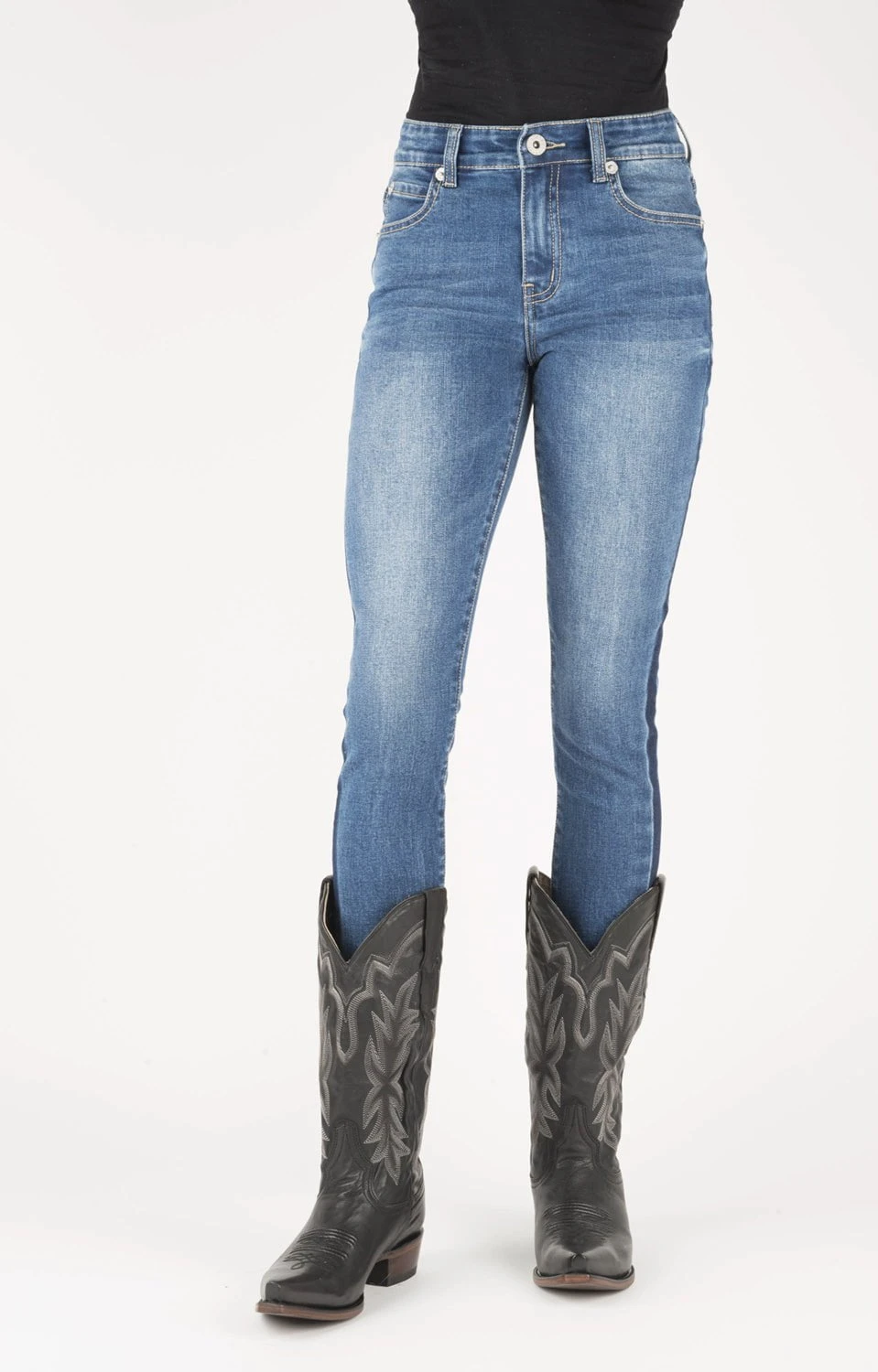 Stetson Womens Blue Cotton Blend 902 High Waist Jeans 5 Stetson Womens Blue Cotton Blend 902 High Waist Jeans - Image 3
