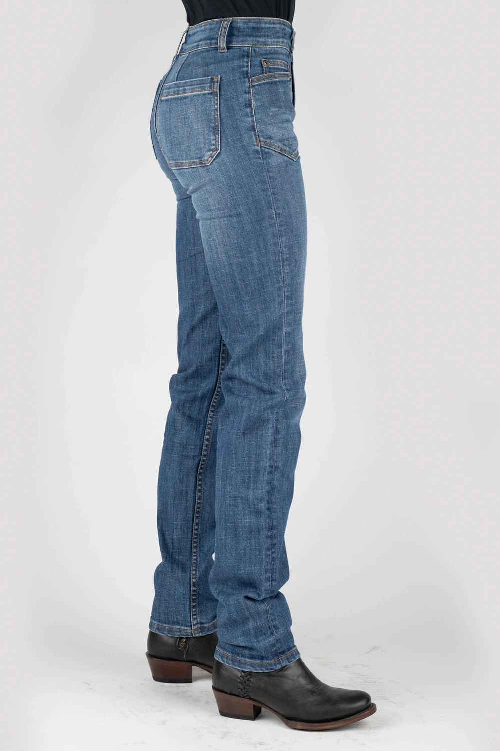 Stetson Womens Blue Cotton Blend 915 High Rise Big Back Jeans 3 Stetson Womens Blue Cotton Blend 915 High Rise Big Back Jeans