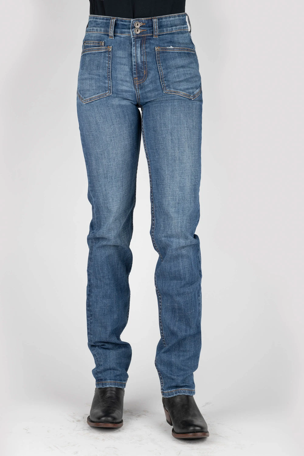 Stetson Womens Blue Cotton Blend 915 High Rise Big Back Jeans 5 Stetson Womens Blue Cotton Blend 915 High Rise Big Back Jeans - Image 3