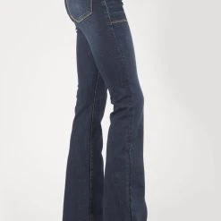 Stetson Womens Blue Cotton Blend 921 High Waist Flare Jeans