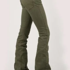 Stetson Womens Olive Green Cotton Blend 921 High Waist Jeans