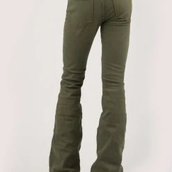 Alternative view of Stetson Womens Olive Green Cotton Blend 921 High Waist Jeans