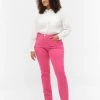 Zizzi Emily Jeans With Normal Waist And Slim Fit Shock. Pink -straight jeans shop CA58010B 9990 ModelFront