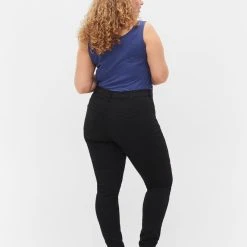 Alternative view of Zizzi Super Slim Amy Jeans With Elasticated Waist Black