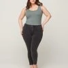 Zizzi Cropped Amy Jeans With A Zip Grey Denim 2 Zizzi Cropped Amy Jeans With A Zip Grey Denim -straight jeans shop J10181A 1010 ModelFront