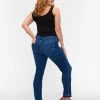 Zizzi Maternity Emily Jeans Blue Denim -straight jeans shop J10200Y 1055 ModelBack