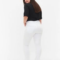 Alternative view of Zizzi Slim Fit Emily Jeans With Normal Waist White