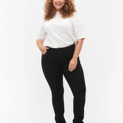 Zizzi Slim Fit Emily Jeans With Normal Waist Black