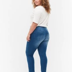 Alternative view of Zizzi Slim Fit Emily Jeans With Normal Waist Light Blue
