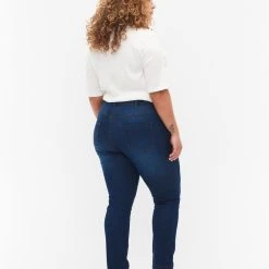 Alternative view of Zizzi Slim Fit Emily Jeans With Normal Waist Blue Denim