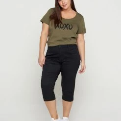 Zizzi Slim Fit Emily Capri Jeans Black