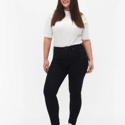 Zizzi Super Slim Amy Jeans With High Waist Unwashed