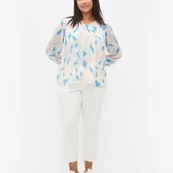 Zizzi 7/8 Jeans With Raw Hems And High Waist White