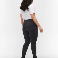 Alternative view of Zizzi High-waisted Super Slim Amy Jeans Grey Denim