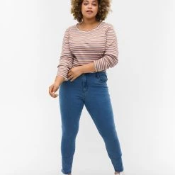 Zizzi High-waisted Super Slim Amy Jeans Light Blue