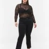 Zizzi High-waisted Ellen Bootcut Jeans Black -straight jeans shop J10664C 0201 ModelFront