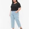Zizzi Straight, Ankle Length Jeans Light Blue Denim -straight jeans shop J10886A 1025 ModelFront 1