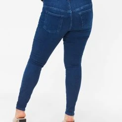 Alternative view of Zizzi Super Slim Amy Jeans With Studs Dark Blue