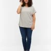 Zizzi Extra High Waisted Bea Jeans With Super Slim Fit Blue Denim -straight jeans shop J10946A 1055 ModelFront