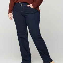 Zizzi Regular Fit Gemma Jeans With A High Waist Blue Denim -straight jeans shop J93400A 1055 ModelDetail2
