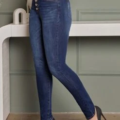 KanCan High Rise Button Front Long Jeans For Women | KC7114D -straight jeans shop KANCAN HI RISE BUTTON FRONT LONG DENIM JEANS WOMENS KC7114D 7