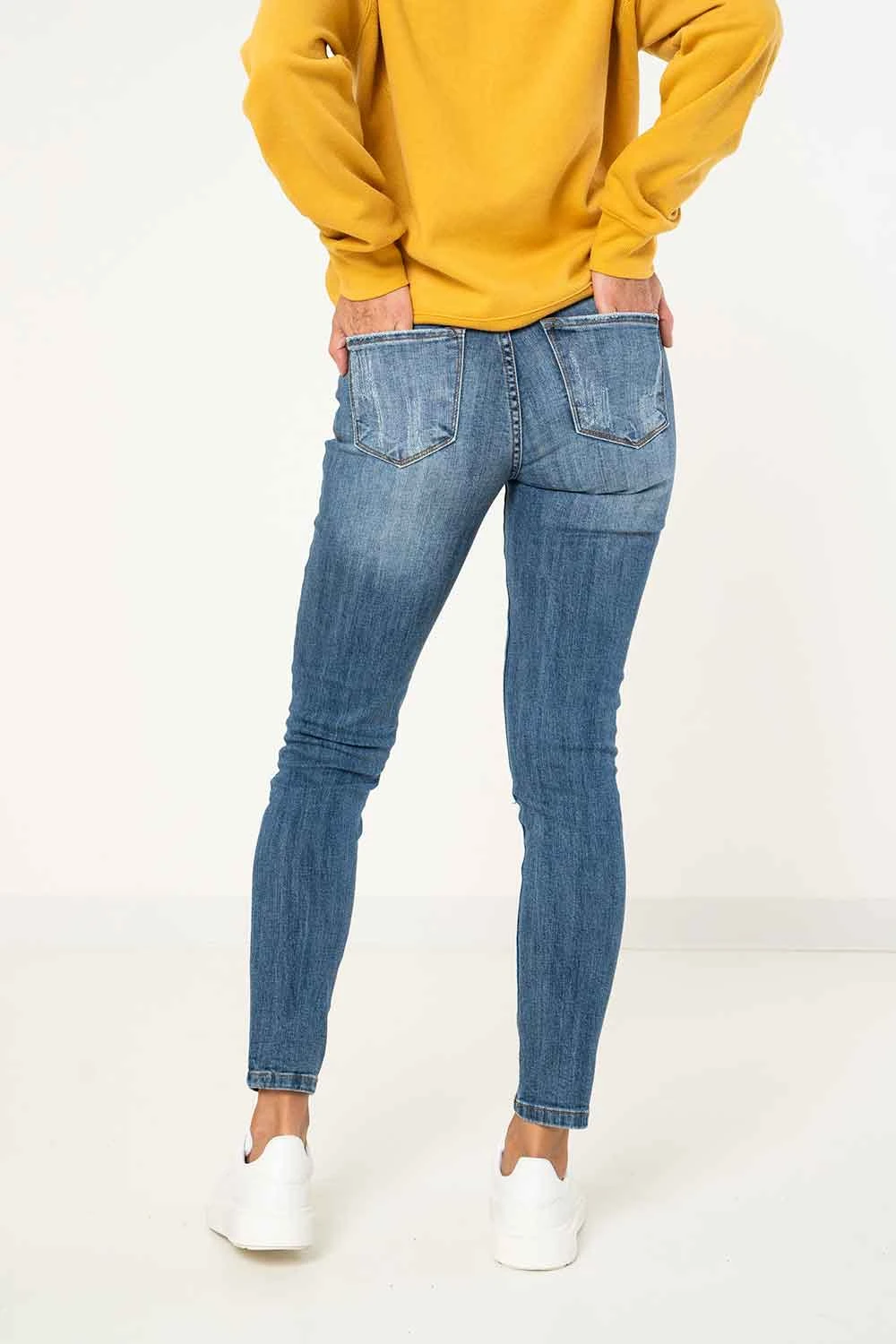 KanCan Medium Wash Ripped Skinny Jeans For Women | KC6012M 4 KanCan Medium Wash Ripped Skinny Jeans For Women | KC6012M - Image 2