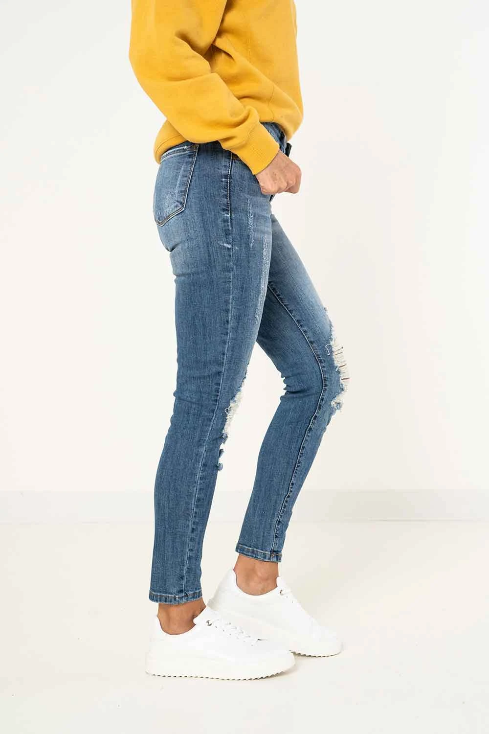 KanCan Medium Wash Ripped Skinny Jeans For Women | KC6012M 5 KanCan Medium Wash Ripped Skinny Jeans For Women | KC6012M - Image 3