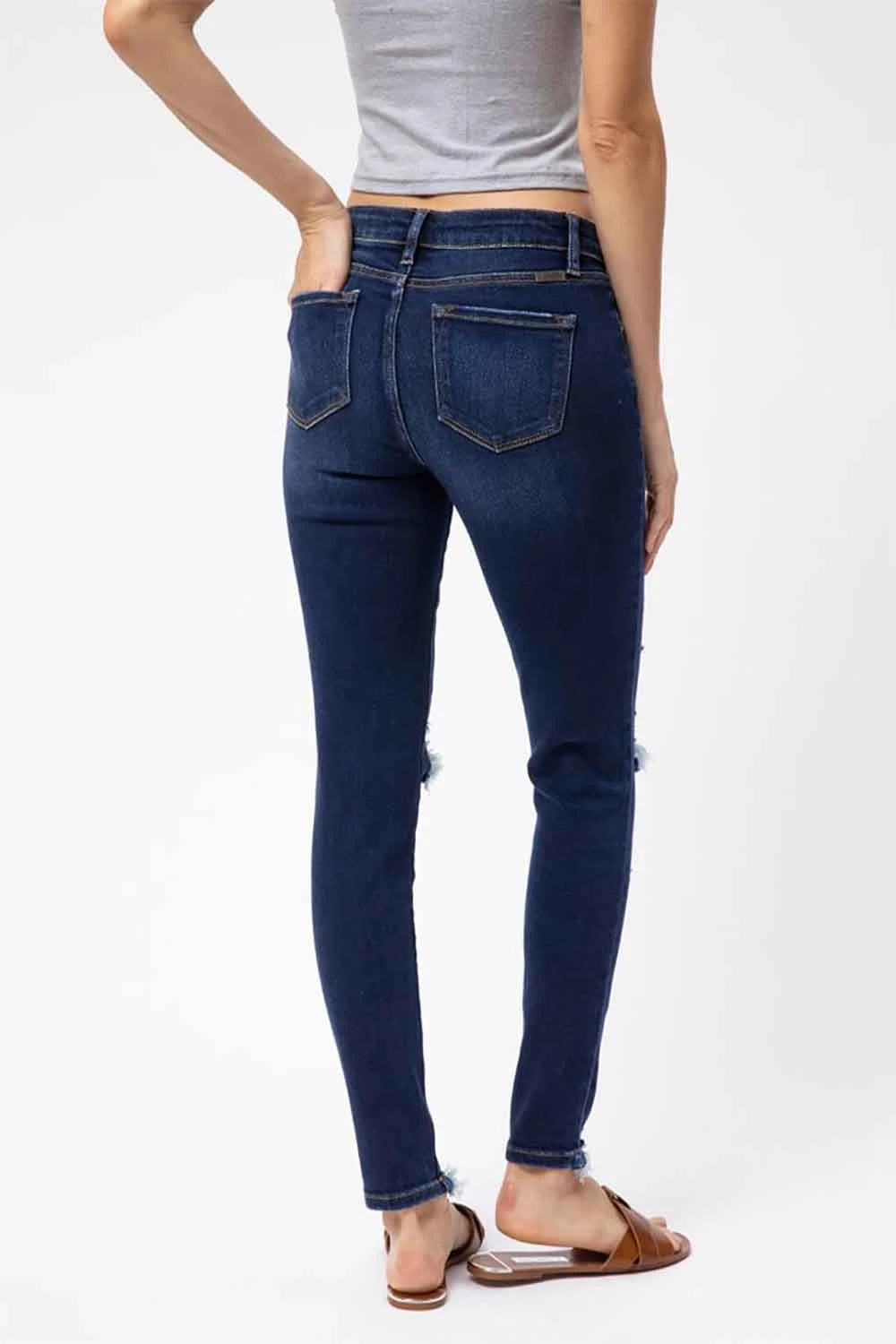 KanCan Mid Rise Distressed Skinny Jeans For Women | KC5055KD 4 KanCan Mid Rise Distressed Skinny Jeans For Women | KC5055KD - Image 2