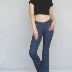 Kimes Ranch Womens Lola Jeans Dark Indigo Cotton Blend Wide Flare Leg -straight jeans shop Lola 4