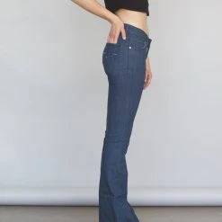 Kimes Ranch Womens Lola Jeans Dark Indigo Cotton Blend Wide Flare Leg -straight jeans shop Lola 5