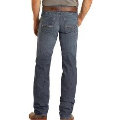 Alternative view of Rock & Roll Regular Fit Straight Leg Dark Wash Stretch Jeans