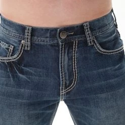 B Tuff Mens Medium Wash 100% Cotton Jeans American Flag HOOAH -straight jeans shop MHOOAH 2 2